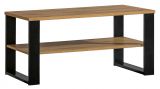 Table basse Trevalli 9, Couleur : Chêne / Noir - Dimensions : 100 x 56 x 49 cm (l x p x h)