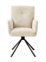 Chaise pivotante Maridi 264, couleur : beige - Dimensions : 93 x 57 x 66 cm (h x l x p)