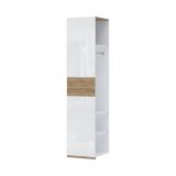 Module complémentaire pour armoire à portes battantes / armoire Manase 15, couleur : brun chêne / blanc brillant - 224 x 50 x 56 cm (H x L x P)
