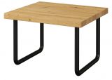 Table basse Ogulin 26, Couleur : Chêne / Noir - Dimensions : 70 x 70 x 50 cm (L x P x H)