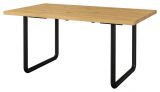 Table de salle à manger Ogulin 33, Couleur : Chêne / Noir - Dimensions : 180 x 94 cm (L x P)