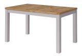 Table de salle à manger à ralonge Temerin 36 avec pieds clairs, chêne Wotan / gris mat, 135-175 x 80 cm, table bicolore, belles veinures, design moderne