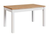 Table de salle à manger à ralonge stable Temerin 35, Chêne doré Craft / Blanc mat, 135-175 x 80 cm, facile à combiner, convient à toutes les salles à manger, montage simple