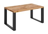 Table basse allongée stable avec de belles veinures "Prizren" 02, Chêne Wotan / Noir mat, 105 x 60 x 50 cm, particulièrement robuste et durable