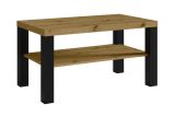 Grande table basse moderne avec pieds foncés "Temerin" 32a, Chêne artisan / Noir mat, 100 x 55 x 51 cm, particulièrement stable et durable, de style