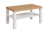 Grande table basse allongée avec compartiment de rangement "Temerin" 32a, Chêne doré Craft / Blanc mat, 100 x 55 x 51 cm, particulièrement stable, durable et robuste