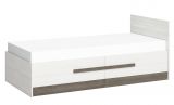 Lit simple / lit d'appoint Knoxville 16, couleur : blanc pin / gris - couchette : 90 x 200 cm (l x L), avec 2 tiroirs