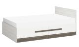 Lit simple / lit d'appoint Knoxville 17, couleur : blanc/gris pin - couchette : 120 x 200 cm (l x L), avec 2 tiroirs