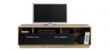 TV - meuble bas "Tinlot" 07, noir / noyer - Dimensions : 53 x 180 x 50 cm (H x L x P)