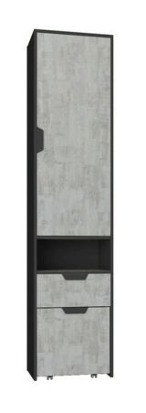 Armoire de la chambre des jeunes Sprimont 03, couleur : gris foncé / gris - Dimensions : 195 x 45 x 40 cm (H x L x P)
