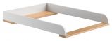 Table à langer Naema, couleur : blanc / chêne - Dimensions : 10 x 59 x 81 cm (H x L x P)