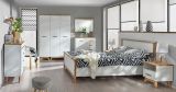 Chambre à coucher complète - Set B Panduros, 7 pièces, couleur : blanc de pin / brun de chêne