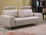 Cuir véritable Premium Couch Veneto, canapé 3 places, couleur : écru-beige