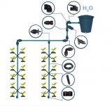 Système d'irrigation pour jusqu'à 40 plantes individuelles, eau du réservoir