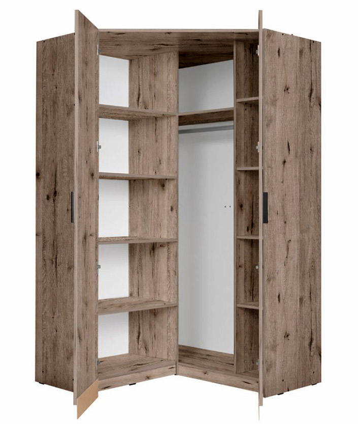 117 cm de large Armoire avec 2 portes | Couleur: Chêne