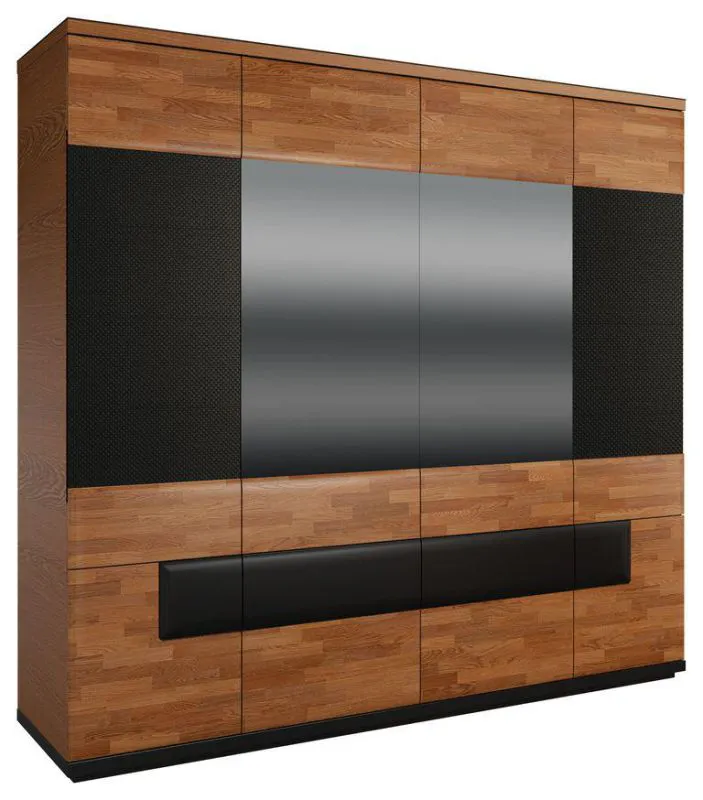 Armoire de chambre à coucher Noix / Noir 210x224x62 cm Abbildung