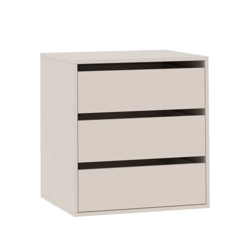 Tiroirs pour penderies Cabecao / Cachemire / Casier à tiroirs / 3 tiroirs / 63,5 x 60 x 50,5 cm / Carré / Design compact