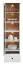 Vitrine Oulainen 04, Couleur : Blanc / Chêne - Dimensions : 200 x 55 x 40 cm (h x l x p), avec 1 porte, 1 tiroir et 5 compartiments