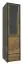 Vitrine Selun 10, couleur : chêne brun foncé / gris - 197 x 50 x 43 cm (h x l x p)