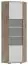Vitrine / vitrine d'angle Kavieng 24, couleur : chêne / blanc - Dimensions : 200 x 60 x 60 cm (H x L x P)
