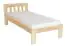 Lit simple / lit d'appoint en bois de pin massif, naturel 76, avec sommier à lattes - 80 x 200 cm (l x L)
