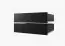 Armoire moderne Hochfeiler 58, Couleur : Noir / Marbre blanc - Dimensions : 200 x 150 x 62 cm (h x l x p), avec cinq casiers