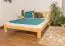 Lit double / lit d'appoint en bois de pin massif, naturel A21, sommier à lattes inclus - Dimensions 160 x 200 cm 