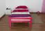 Lit d'enfant / lit de jeunesse "Easy Premium Line" K1/1n, en hêtre massif verni rose - Dimensions : 90 x 190 cm