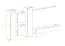 Mur de salon avec fonction push-to-open Balestrand 86, Couleur : Noir / Blanc - Dimensions : 180 x 330 x 40 cm (h x l x p), avec quatre portes