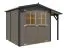 Abri de jardin / 2,77 x 2,03 mètres / Cabane de jardin / Beige / Construction en éléments / Avec toit rapporté / Toit en bâtière / Weilar 02 / Porte encadrée de bois massif avec fenêtres