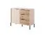Commode étroite Fouchana 04 | Beige & Chêne Viking | 3 tiroirs | 81 x 103 x 39,5 cm