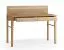 Bureau / 2 tiroirs / Couleur : Chêne / 123 x 56 x 98 cm / Bande magnétique pour épingler des notes / 1 passage pour câbles / Fonction Soft-Close