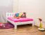 Lit enfant ou adolescent en pin massif blanc A21 | 120 x 200 cm | Design moderne | Incl. sommier