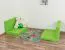 Set de 2 coussins de siège pour lit d'enfant / lit superposé / lit fonctionnel Tim - couleur : vert