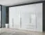 Armoire-penderie portes battantes Siumu 37 avec cadre LED | Blanc brillant | 226 x 322 x 60 cm