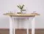 Table de salle à manger LEVA facile à assortir, blanche/chêne, ronde, dimensions : Ø 100, hauteur du plateau : 32 mm, plateau en stratifié, pieds en bois robustes, design moderne