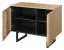 Commode Slatina 11 | Chêne & Noir | 71 x 91 x 45 cm | Design moderne | Push-to-open