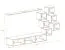 Meuble mural design Volleberg 05 | LED intégrée | Blanc/Noir | 140 x 260 x 40 cm | Push-to-open