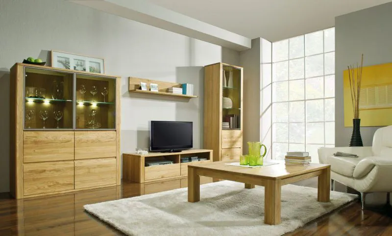 Easy Meubles Salon complet - Set K Jussara, 5 - pièces, massif partiel, Couleur: Naturel Abbildung
