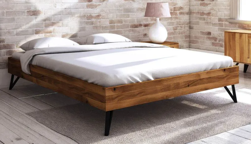 Lit double en chêne massif huilé | Masterton 03 | Surface 200 x 200 cm | Design haut de gamme