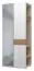 Module d'extension pour armoire à portes battantes / Penderie à deux portes Faleasiu, Couleur : Blanc / Noyer - Dimensions : 224 x 90 x 56 cm (H x L x P)