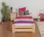 Lit simple / lit d'appoint en bois de pin massif, naturel A9, avec sommier à lattes - dimension 90 x 200 cm 