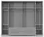Chambre à coucher - Armoire, Couleur: Blanc / Blanc brillant - 224 x 272 x 56 cm (H x L x P)