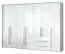 Armoire à portes battantes / armoire avec cadre LED Siumu 37, Couleur : Blanc / Blanc brillant - 226 x 322 x 60 cm (H x L x P)
