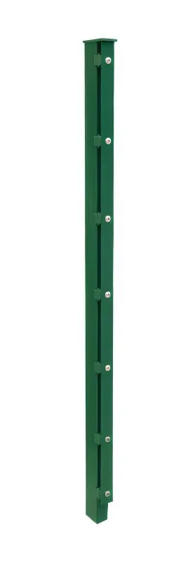 Poteau de clôture mod. A, Finition: Revêtement vert, Pour hauteur de clôture: 123 cm, Longueur: 170 cm, Points de fixation: 7