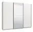 Armoire à portes coulissantes Bogati 04 | Blanc & Blanc brillant | 1 porte miroir | 2 tringles | 224 x 262,5 x 65,5 cm