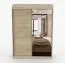 Armoire penderie à portes coulissantes | Effet chêne Sonoma & miroir | Bucegi 14 | 2 portes | 200 x 150 x 61 cm