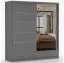 Armoire penderie Lusatian 22 | Portes coulissantes miroir | 2,0 m | 12 compartiments | 3 tiroirs | Gris moderne