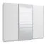 Armoire à portes coulissantes Palanka 02 | 3 portes dont 1 miroir | Blanc & blanc brillant | 224 x 262,5 x 62,5 cm