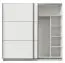 Penderie large à portes coulissantes Kule 07 | Blanc élégant | 2 tringles | 10 compartiments | 210 x 217 x 62,5 cm